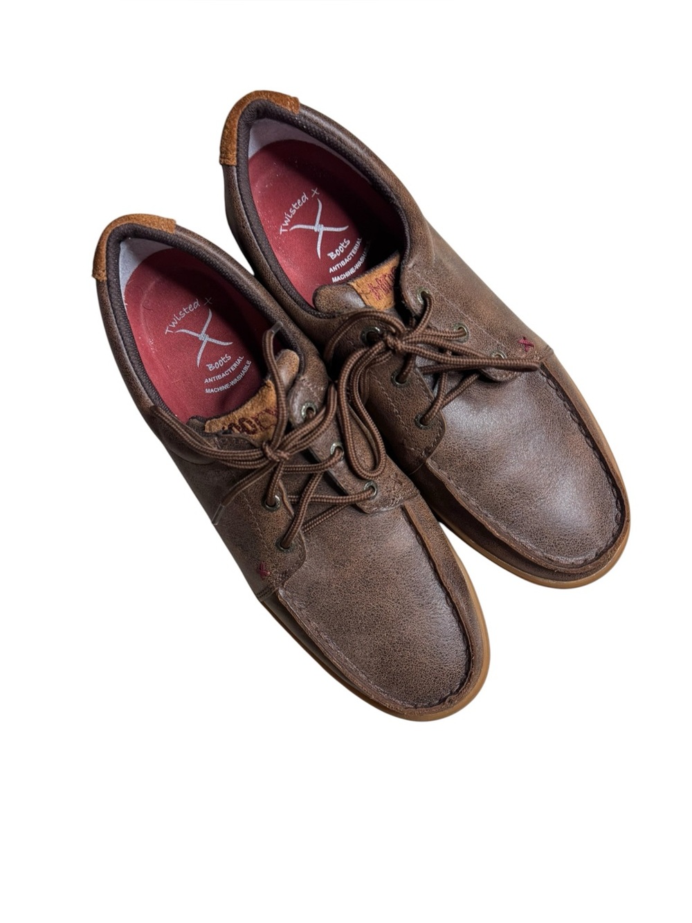 Twisted X Hooey Leather Moc Toe Casual Brown Men's Leather Shoes Sz 10.5